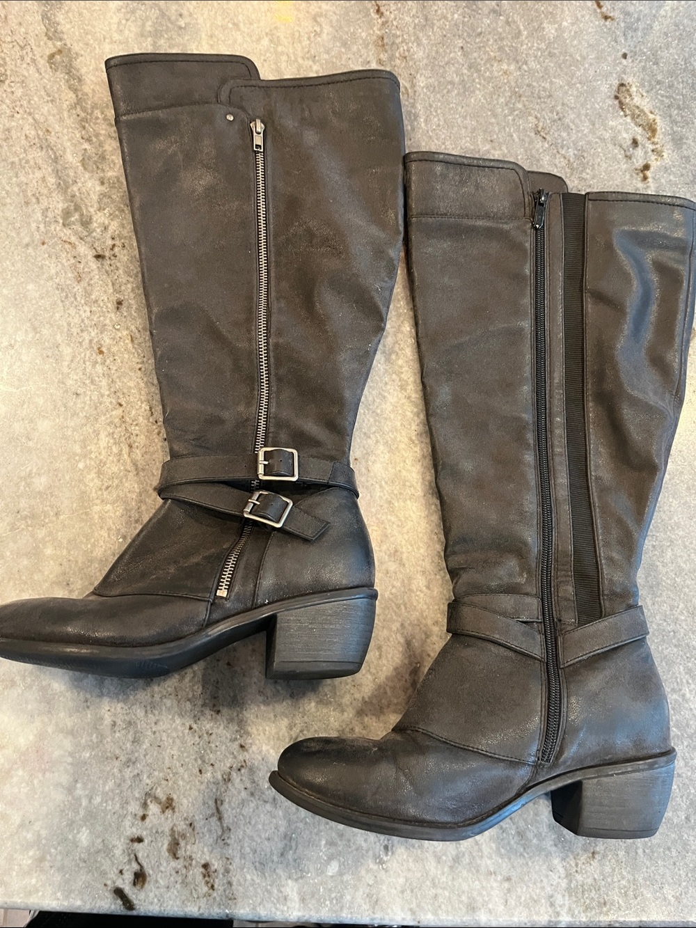 Torrid Black Knee-High Buckle Riding Boots 8 Wide